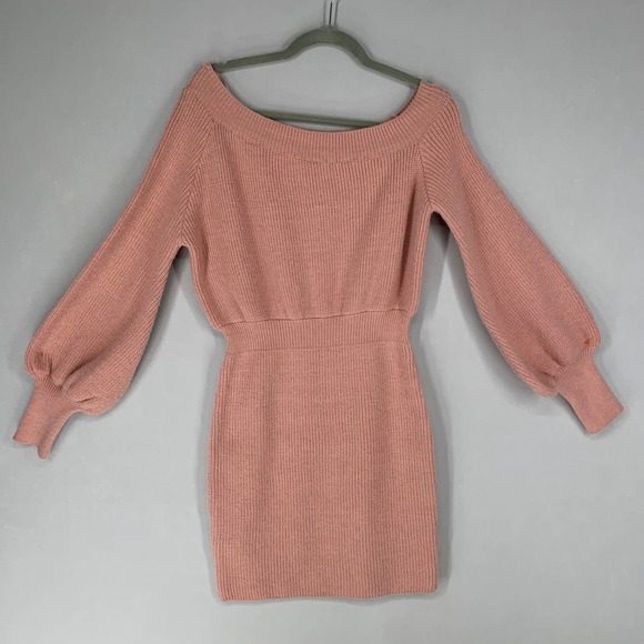 Line and Dot Women Sweater Dress Midi Barbiecore - Picture 1 of 14